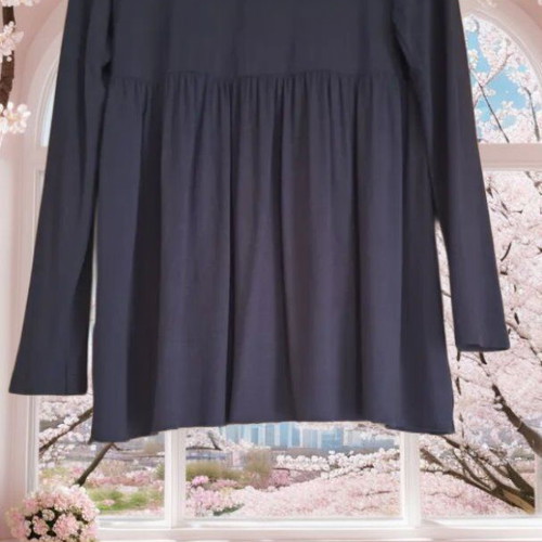 ROUGE Paris Retro chic long-sleeve top like new, black