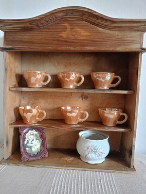 Vintage wooden shelf used, decorative without contents