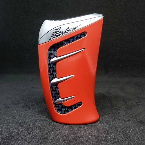 Marlboro pack used with metal cigarette case and lighter holder