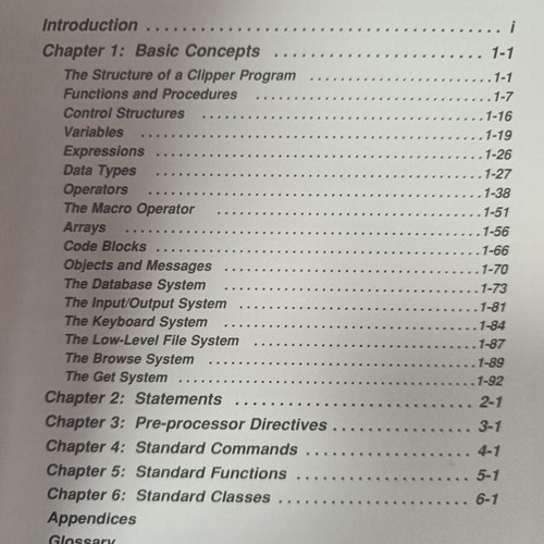 Clipper 5.0 Reference book used, English