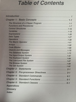 Clipper 5.0 Reference book used, English