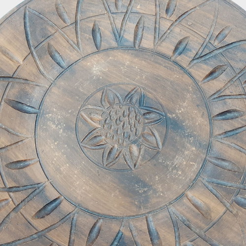 Vintage Bulgarian folk art ceramic plate, 18.5 cm