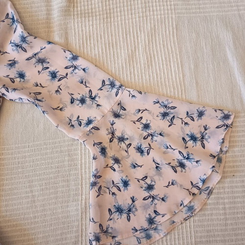 Lipsy London Mini Dress New Light Pink Blue Floral Ruffles Bell Sleeves