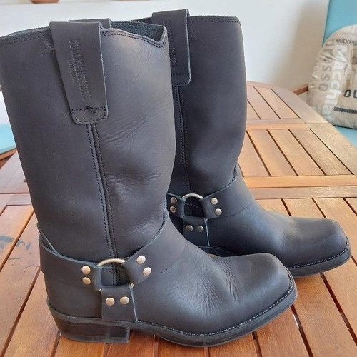 Commanchero 611 black leather men's square boots size 41 like new