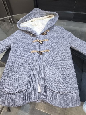 Zara knitted cardigan girls 7-8 years grey used