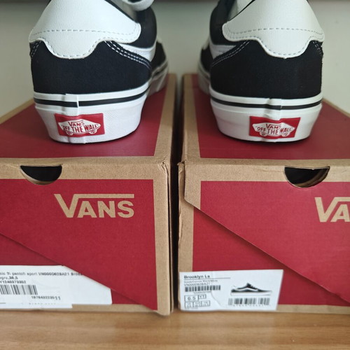 Vans Brooklyn Ls sneakers, black and white, size 38