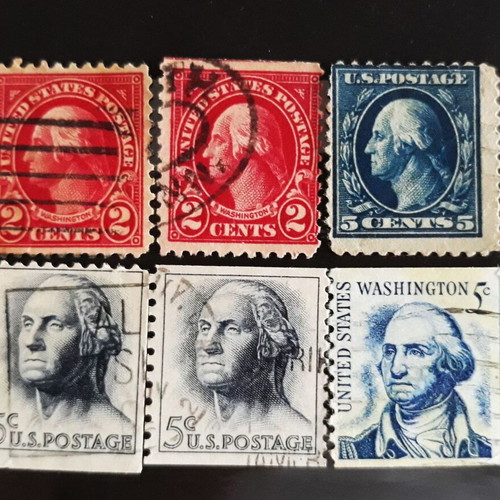 Γραμματόσημα George Washington σαν καινούργια, ΗΠΑ 1908-1981, σετ 5 τεμ.
