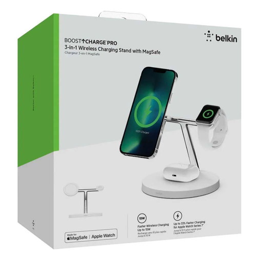 Belkin Boost Charge 3-in-1 Wireless Charger with MagSafe 15W new