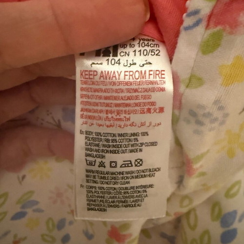 Mothercare sleeping bag for girl 3-4 years like new, multicolored