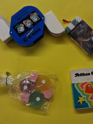 Vintage eraser collection used, mostly made in Taiwan