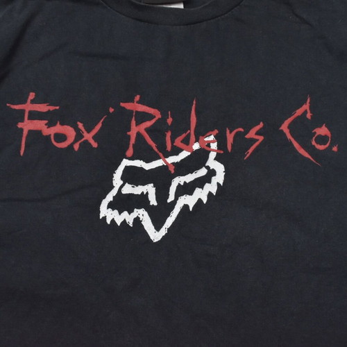 Y2K Fox Faded Black T-shirt used, size M-L