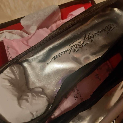 Beverly Feldman ballerinas new, black velvet with patent details, size 36.5