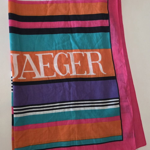 Jaeger Vintage Striped Multicolor Scarf like new