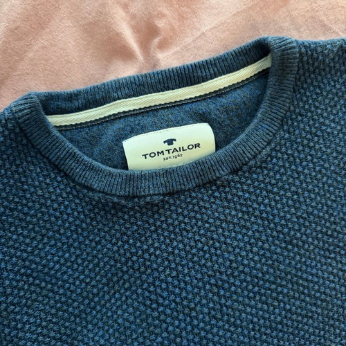 Men's knitted sweater Tom Tailor used, blue, cotton, size M
