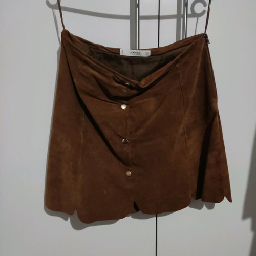 Mango suede skirt like new, brown