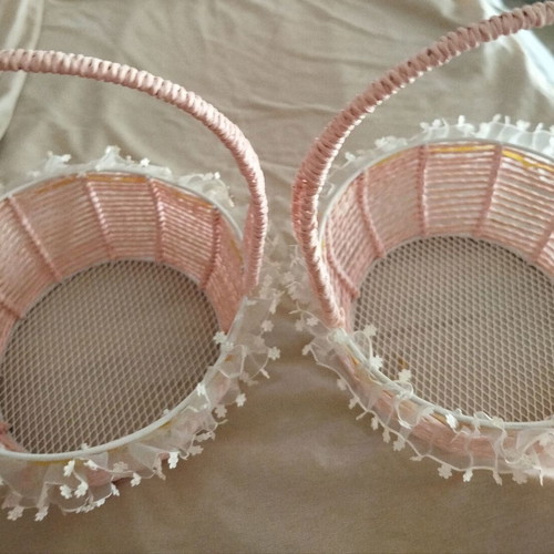 Pink baskets new, set of two