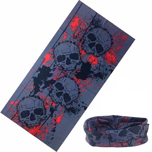 Bandana Face Mask with Skull Print New, Polyester