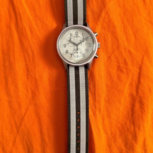Timex MK1 Chronograph 40mm Unisex Watch with Reversible Fabric Strap Like New