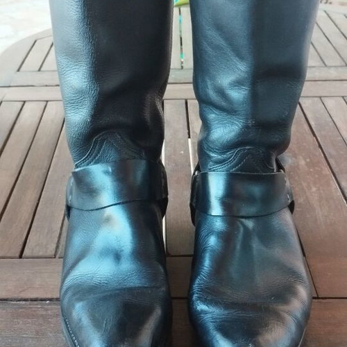 Ciak Milano leather biker boots size 45 used, classic harness style