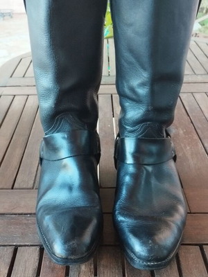 Ciak Milano leather biker boots size 45 used, classic harness style