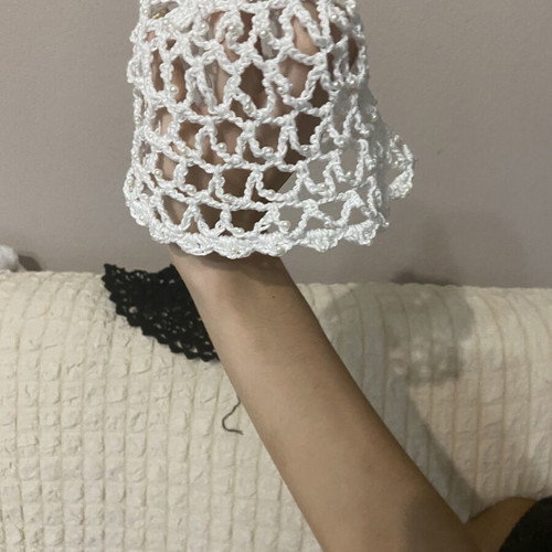 Summer hat handmade, white, one size