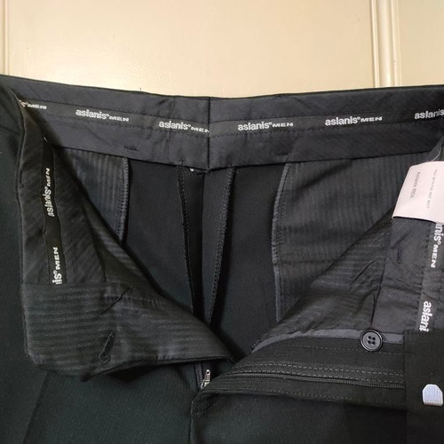 Aslanis Men Suit size 52 like new, black wool blend