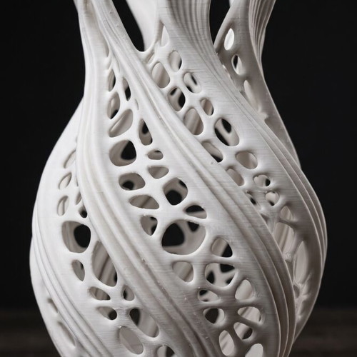 Decorative Vase Sculpture with Complex Organic Design
