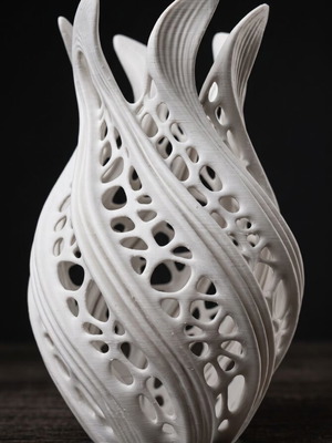 Decorative Vase Sculpture with Complex Organic Design