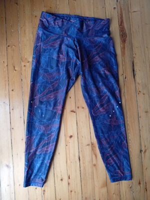Sports leggings like new, blue with striking print, size L