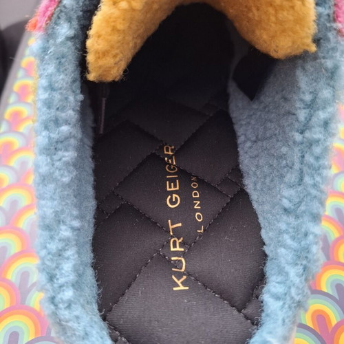 Kurt Geiger Slip-On Trainers Size 40 New, Suede, Black with Colorful Details
