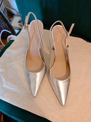 Roberto Festa Slingback In Luxor Silver Pumps New