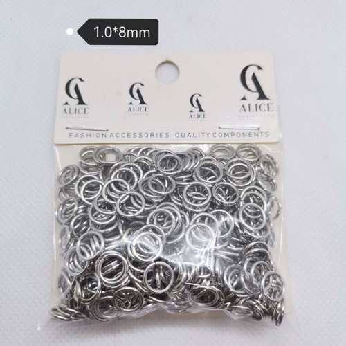 Stainless steel open rings 1.0×8 mm, pack of 500 pieces