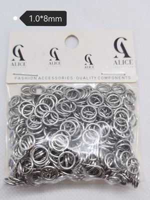 Stainless steel open rings 1.0×8 mm, pack of 500 pieces