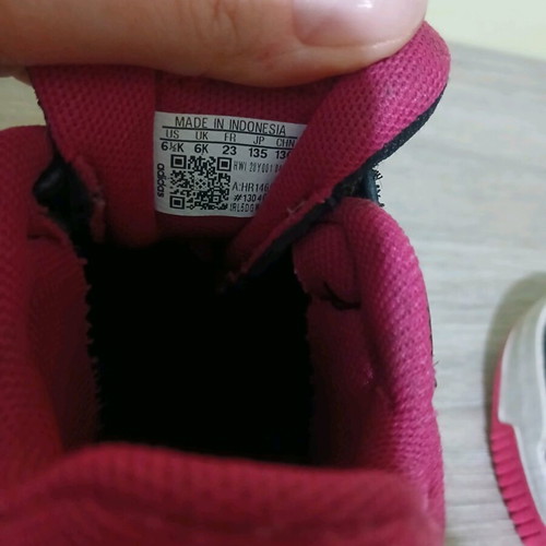 Adidas sneakers like new, size 23, black and pink