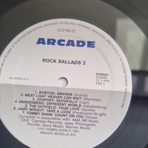 Rock Ballads vinyl used, rock classics