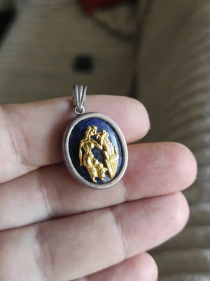 LALAoUNIS pendant like new, silver and gold with lapis lazuli stone