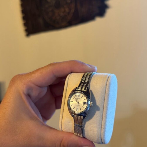 Seiko Hi-Beat automatic watch women's used, white and silver