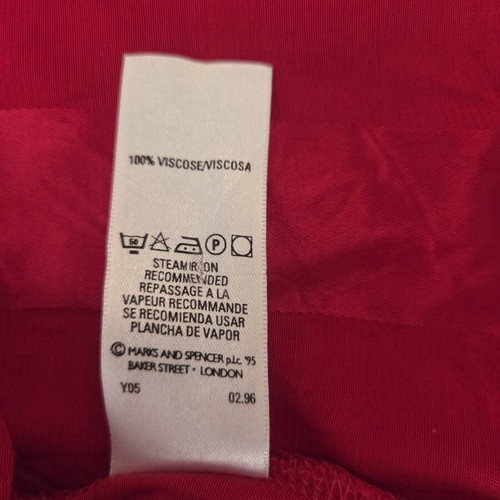 Vintage St Michael red striped sleeveless shell blouse like new
