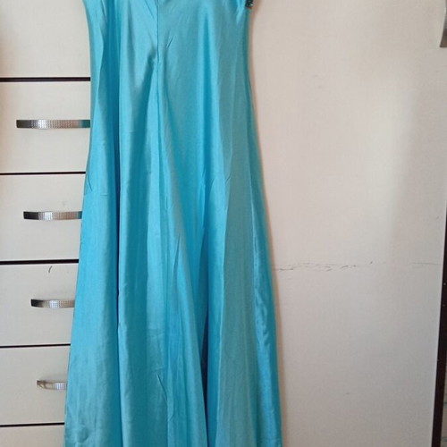 Blue satin dress size 52, new