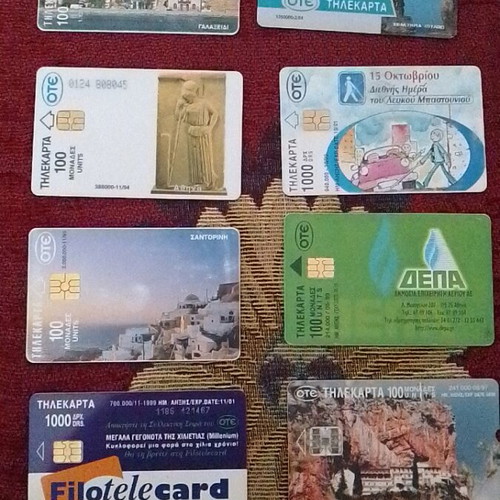 Phone cards used, pack of 8 pieces