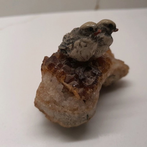 Decorative crystal with 2 birds like new