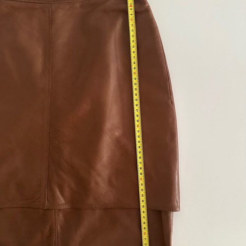 Gianni Versace vintage 90s genuine leather skirt like new, brown