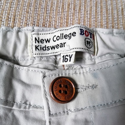 New College cotton pants for boy 16 years, length 110 cm