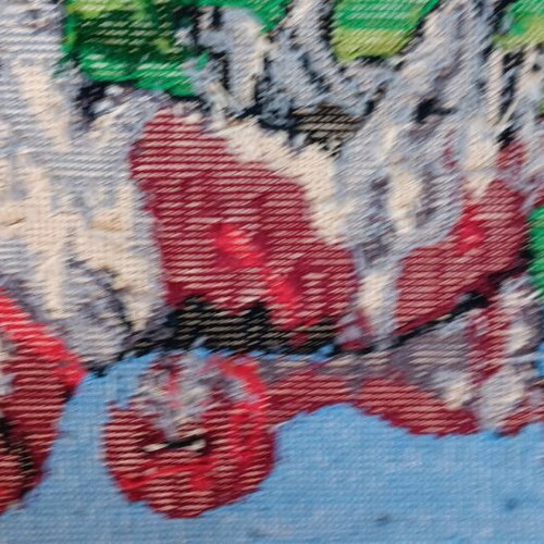 Handmade cross-stitch canvas with two dogs, like new, 48x38 cm