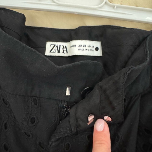 Zara pants with broderie anglaise embroidery like new, black