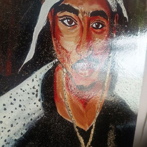 2 Pac - Tupac Shakur 3 painting new, oil on plywood