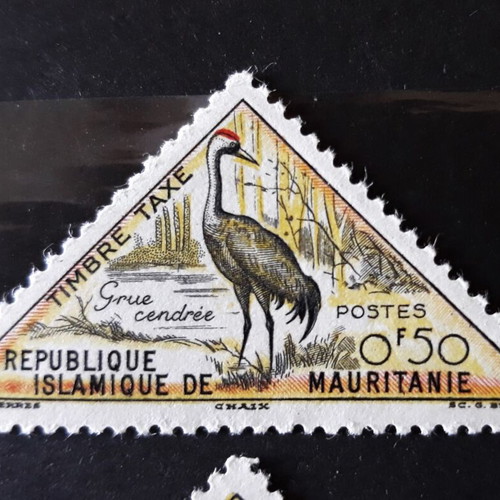 Mauritania 1963 Stamp Fiscal Timbre Tax triangle pair birds new