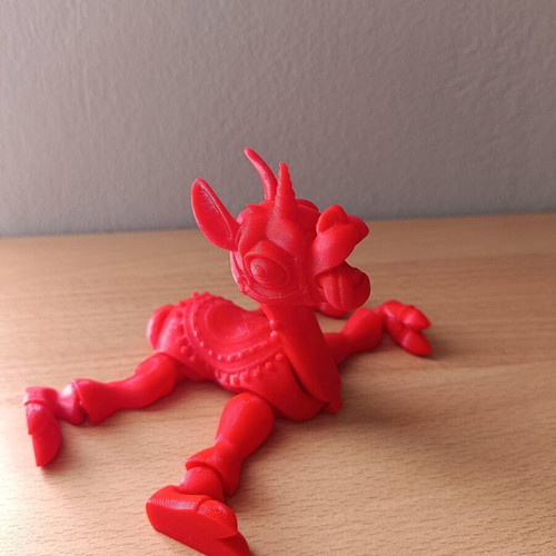 Articulated llama new, 3D printed, red PLA