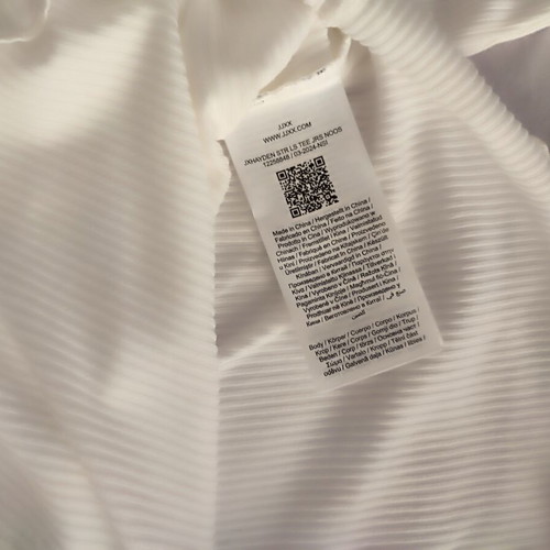 White ribbed long sleeve blouse, slim fit