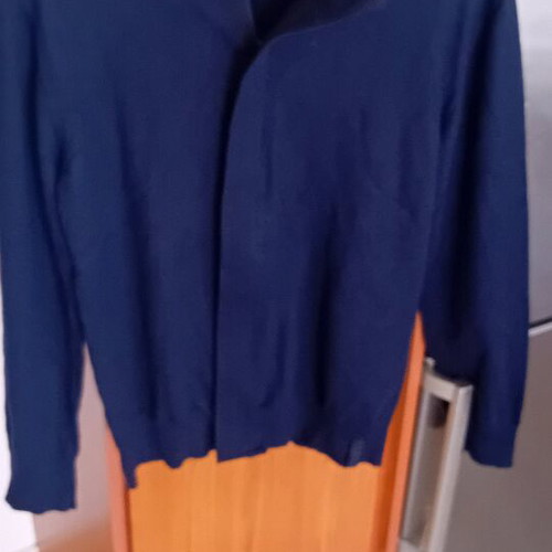 Istos wool blue cardigan XXL used with Alcantara details